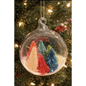 Hulu Happiest Season Christmas Ornament Glass Bottle Brush Trees